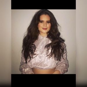 Bershka Pink Glitter Hoodie